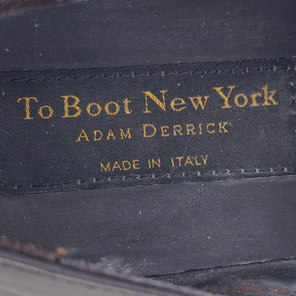 To Boot New York Adam Derrick Italy Men's 10.5 Black Leather Monk Strap Loafers - Picture 7 of 10